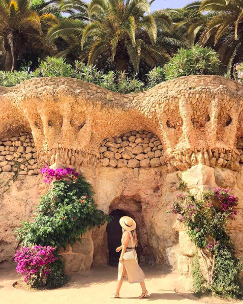 Camilla Mount at Park Guell in Barcelona, Spain