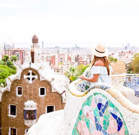 Trisa Taro at Park Guell in Barcelona, Spain