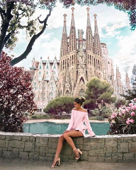 Paris Verra at the Sagrada Familia in Barcelona, Spain