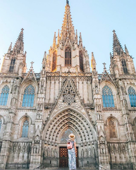 Madeline at the Barcelona Cathedral in Barcelona, Spain