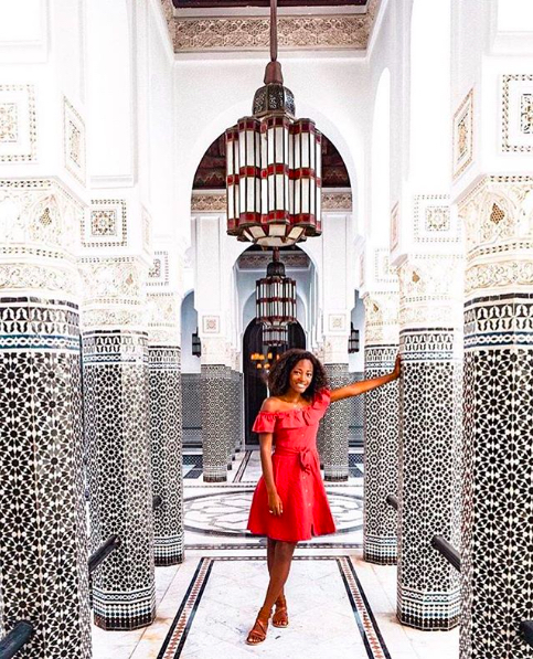 Ciara at la Mamoumia hotel in Marrakech, Morocco