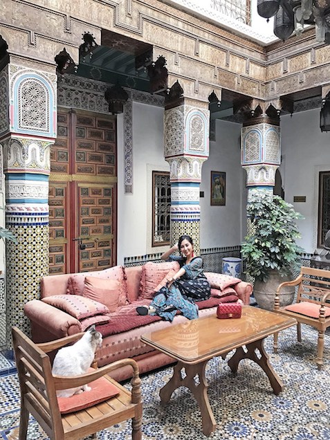Tina, Of Leather and Lace, at the Riad Palais Sebban in Marrakech, Morocco
