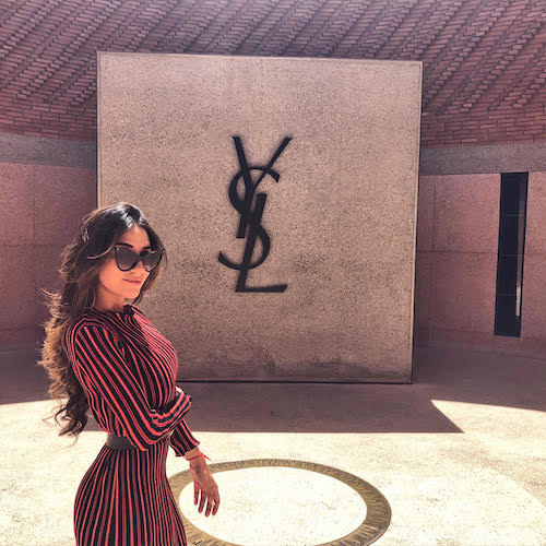 Dani at the Yves Saint Laurent museum in Marrakech, Morocco