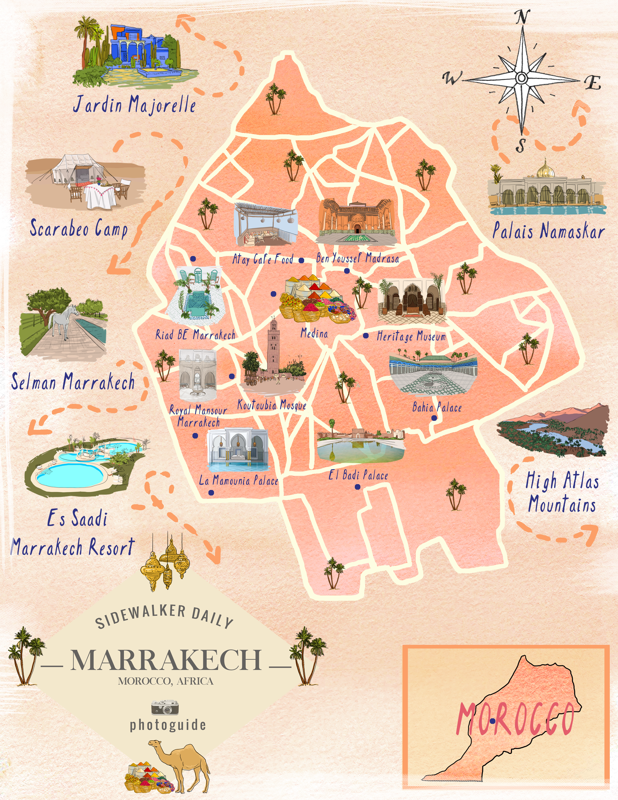 Best places to take photos in marrakech