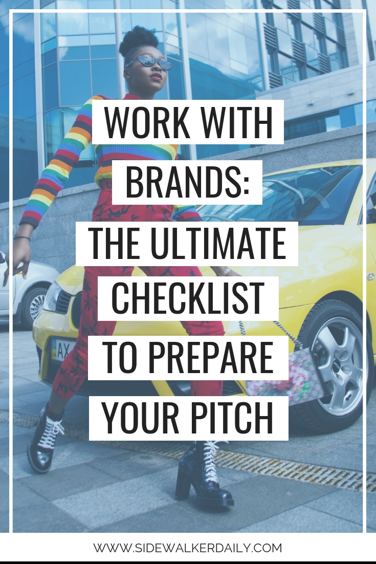 checklist to prepare a pitch to work with brands